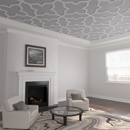 Ekena Millwork 66 56W x 66 56H x 58T Large Laird Decorative Fretwork Ceiling Panels, PVC CELP67X6702LRD